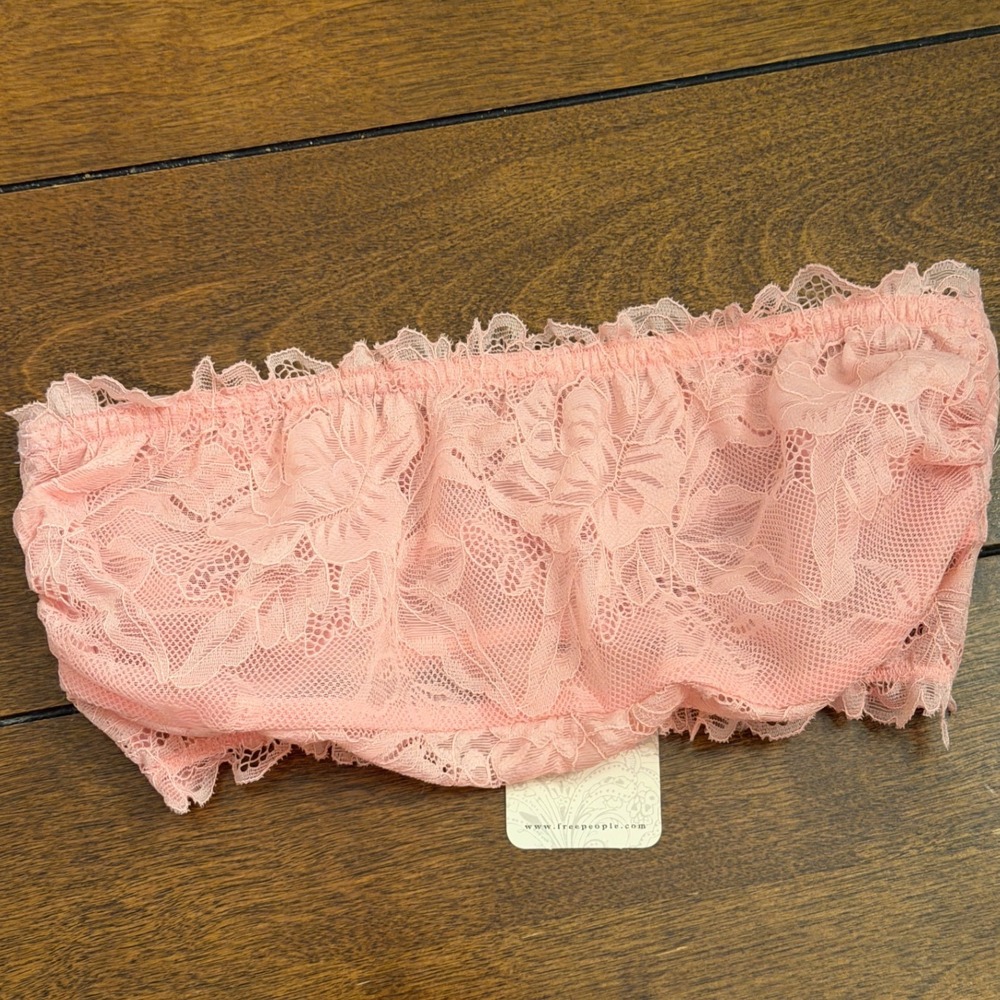Free People Blushing Garden Lace Bandeau Bra Pink XS OB1914060